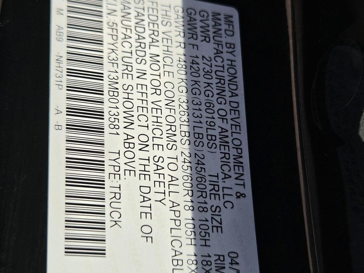 2021 Honda Ridgeline Sport